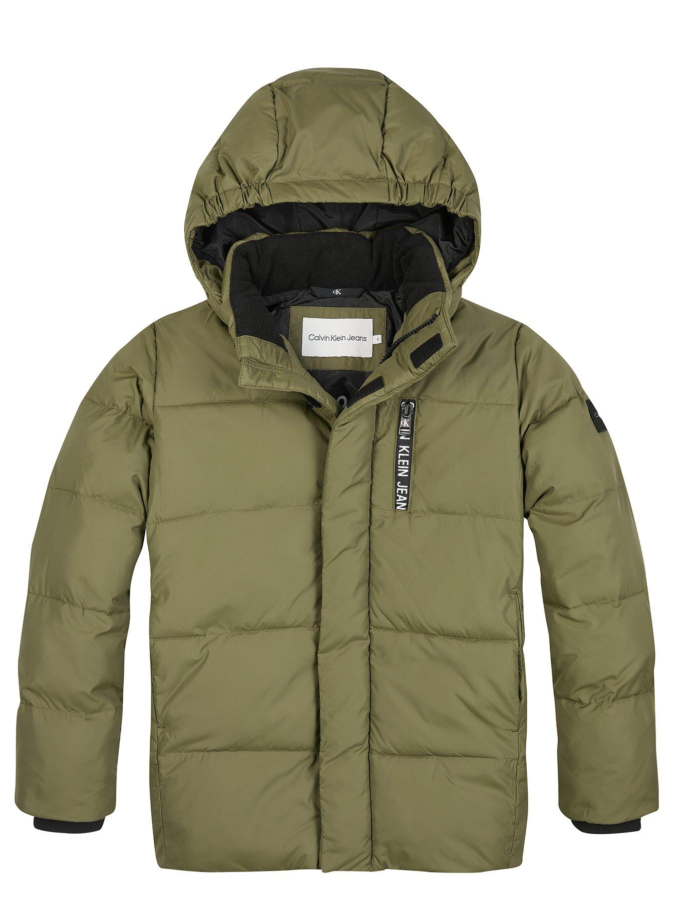 calvin klein golf olive padded two pocket jacket