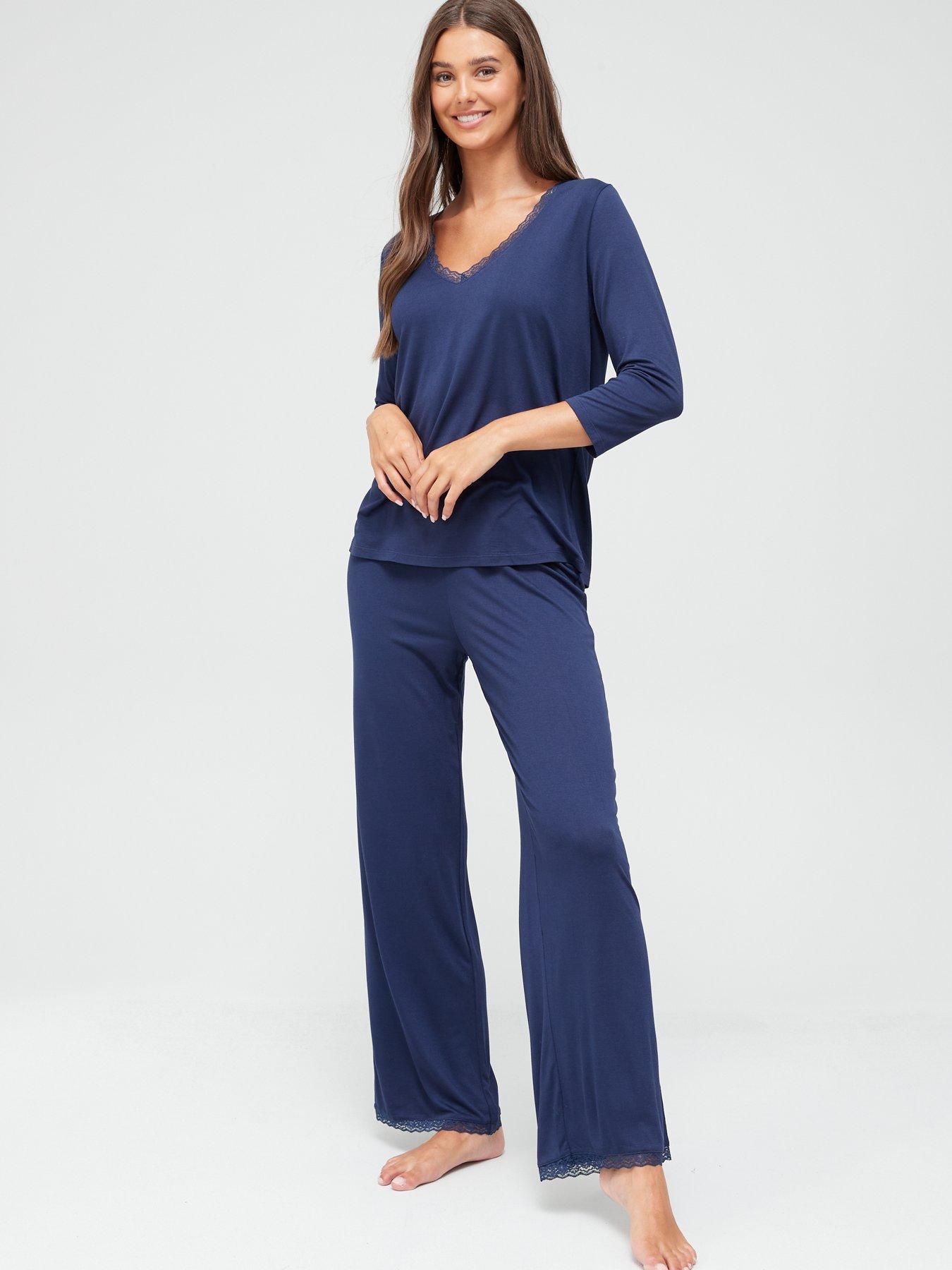 Details about   NEW Ladies 100% Cotton Brave Soul 'Striped' Pyjama Set Nightwear/Loungewear 