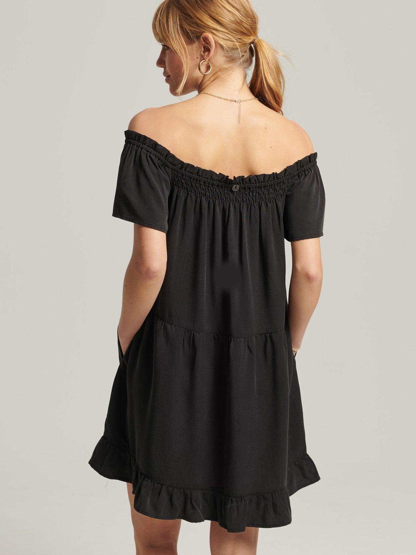 Roxy Juniors Moonlight Shadows Off The Shoulder Mini Dress