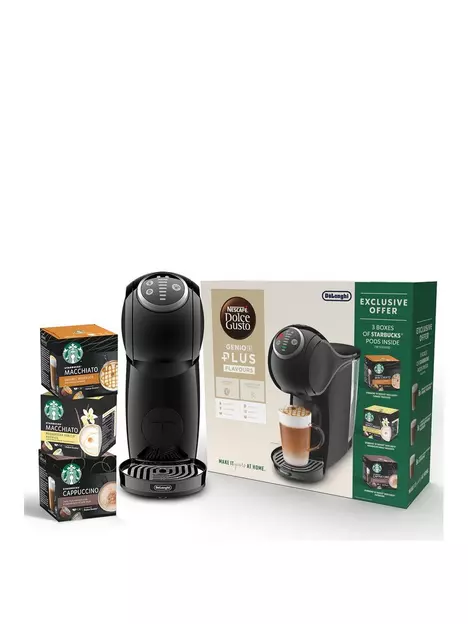 prod1091543823: Genio S Plus by DeLonghi Automatic Coffee Machine with Starbucks® Coffee Bundle - Black
