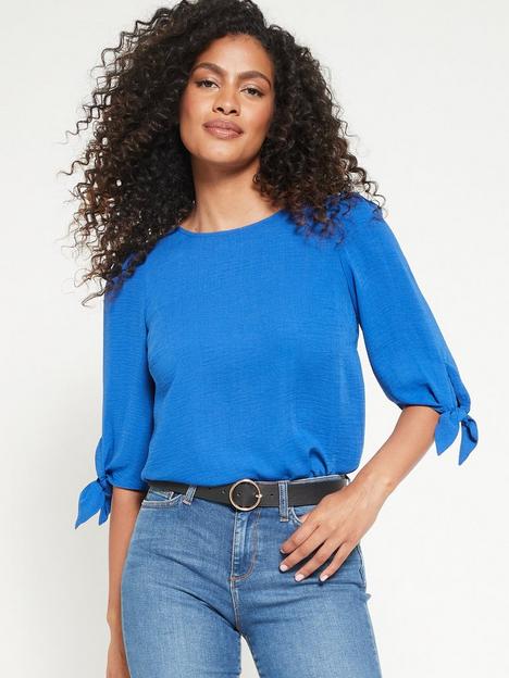 everyday-tie-sleeve-shell-blouse-blue