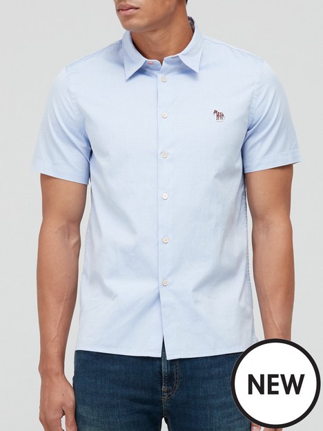 ps-paul-smith-zebra-logo-short-sleeve-oxford-shirt--nbspblue