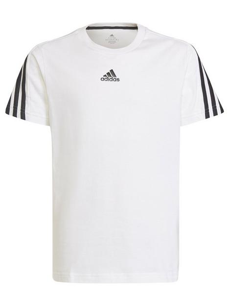 adidas-future-icons-junior-boys-3-stripe-short-sleevenbspt-shirt-white