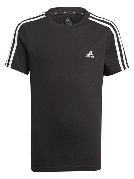 adidas-essentials-kids-boys-3-stripe-short-sleeve-t-shirt-blackwhite