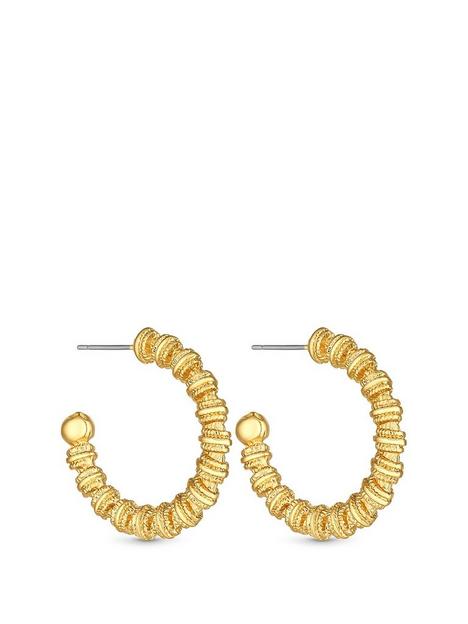 lipsy-gold-textured-hoop-earring