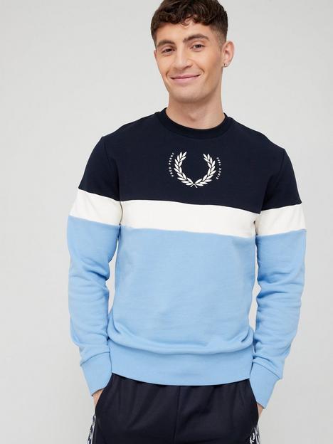 fred-perry-printed-colour-block-crew-neck-sweat