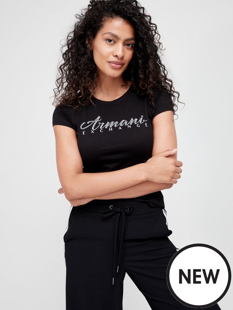 armani-exchange-script-logo-t-shirt-black