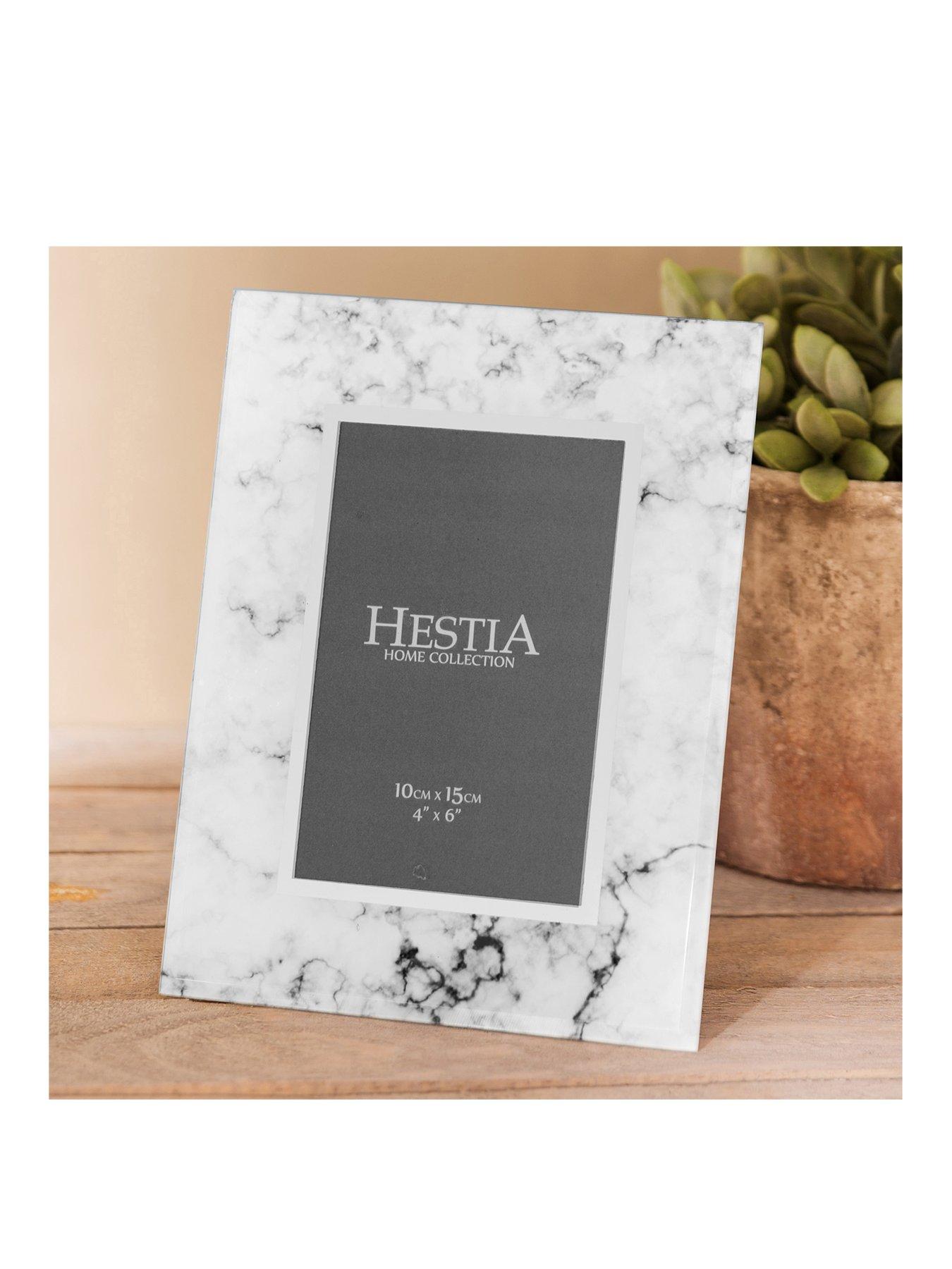 Hestia Mirror Glass Silver Abstract Design Photo Frame 5'' x 7'' 