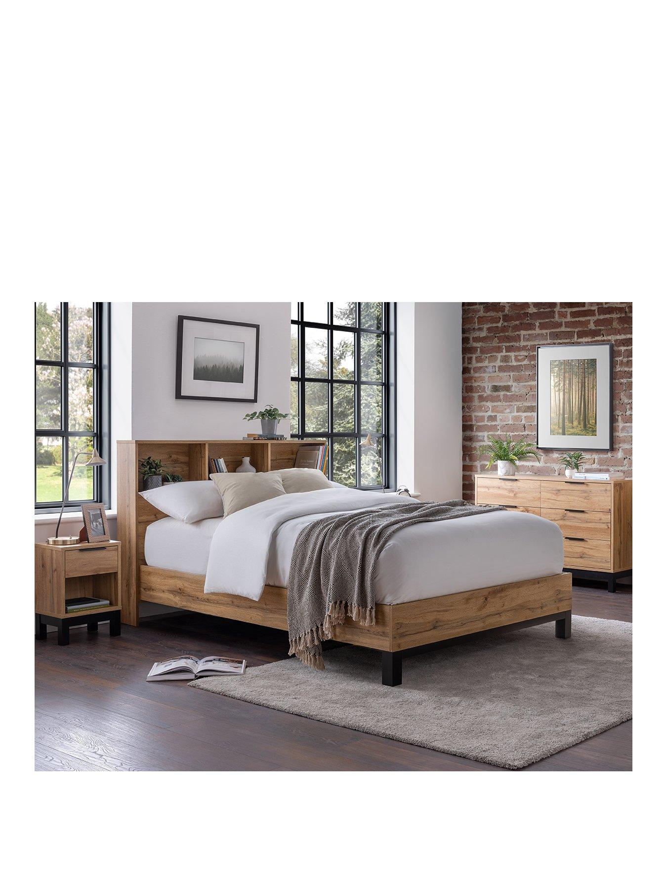 Details about   Premier Upholstered Faux Leather Tri Panel Channel Headboard Platform Bed Frame 